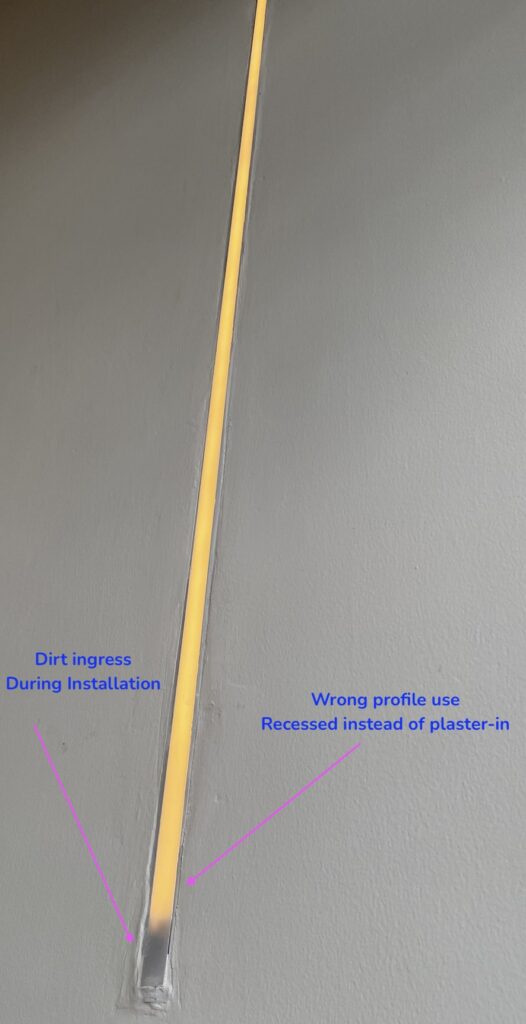 Common mistakes in LED profile Installations