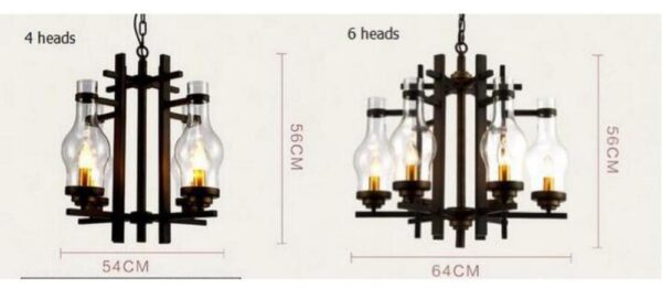 5 Arm Industrial Chandelier - Image 2