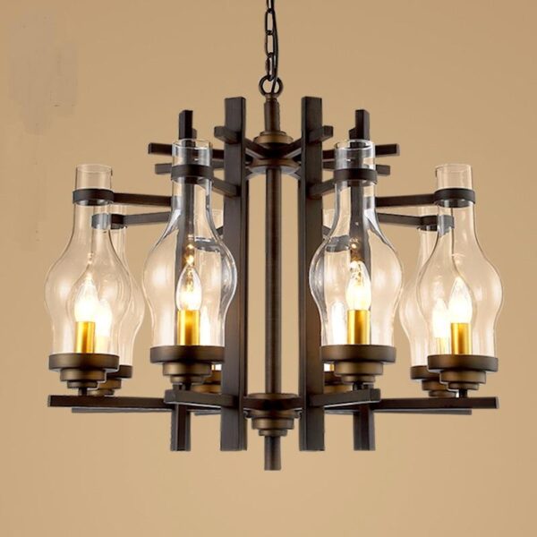 5 Arm Industrial Chandelier - Image 3