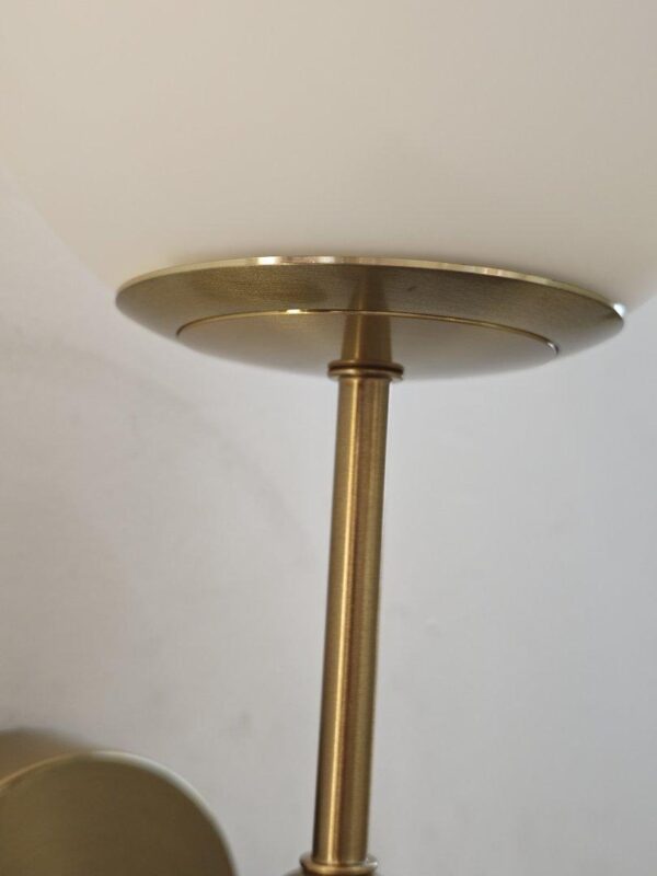 Gold Metal With Milky White Glass Ball Wall Sconce - Image 3