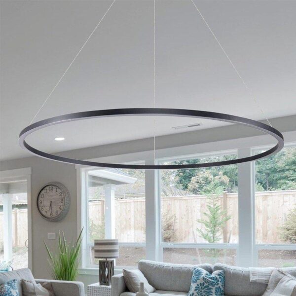 600MM Metal + Silica Anthracite LED Chandelier - Image 2