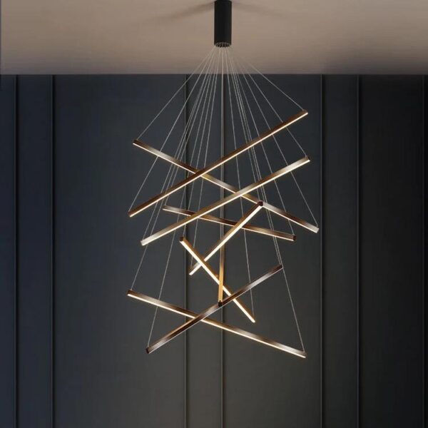 Streifen Modern Black Chandelier