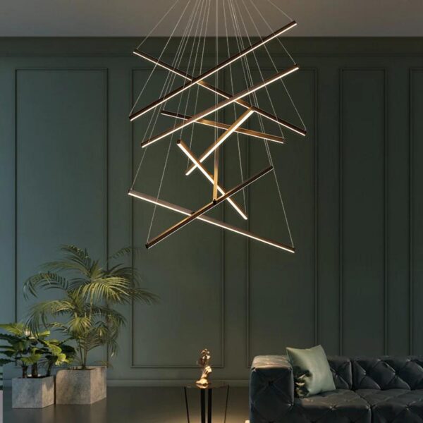 Streifen Modern Black Chandelier - Image 3