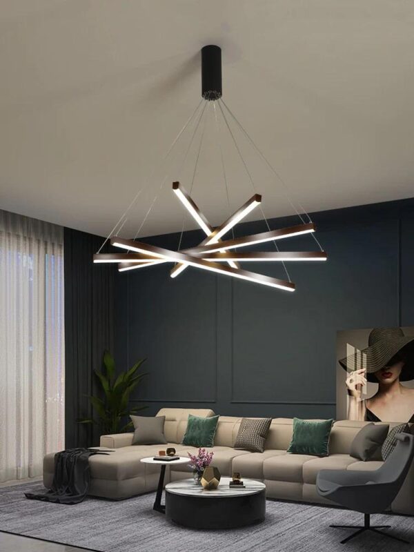 Streifen Modern Black Chandelier - Image 4