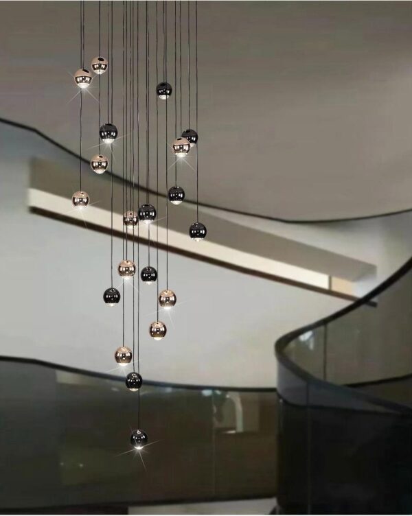 20 Globe Crystal Aluminum Chandelier - Image 3