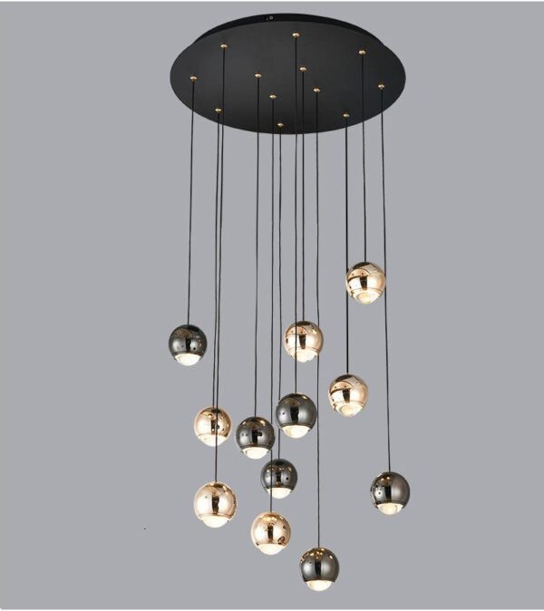 20 Globe Crystal Aluminum Chandelier - Image 4