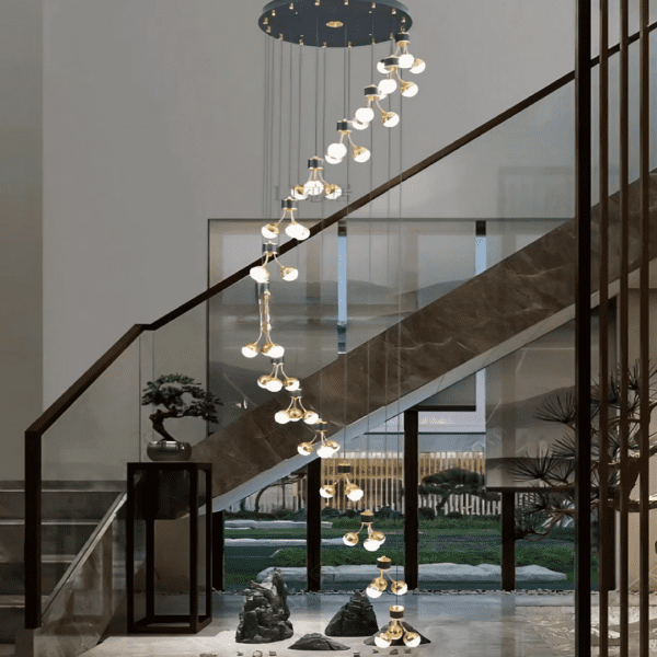 Globular Aluminum Chandelier