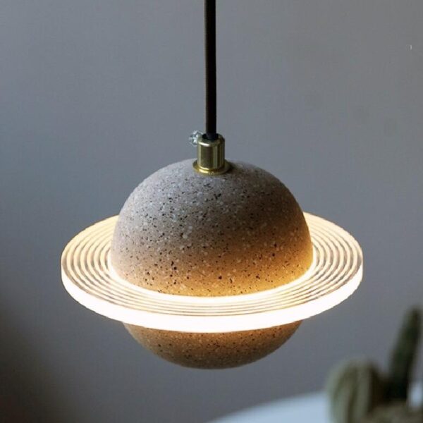 White Planet Pendant Light