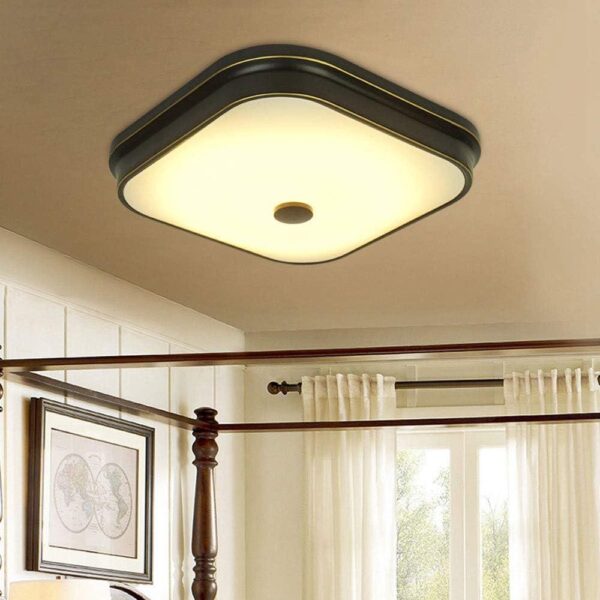 Vintage Flush Mount Cake Shaped Ceiling Light- black