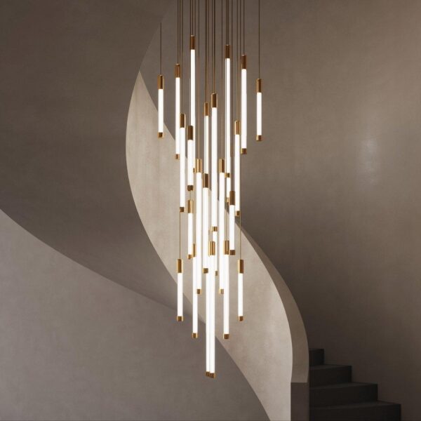 Gold Stainless Steel Chandelier - 13 Tube