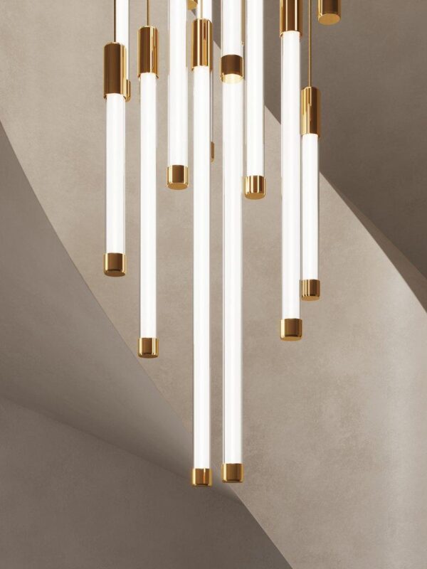 Gold Stainless Steel Chandelier - 13 Tube - Image 3