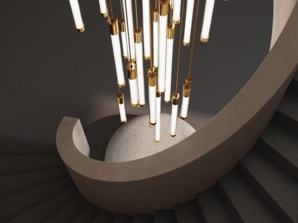 Gold Stainless Steel Chandelier - 36 Tube - Image 4