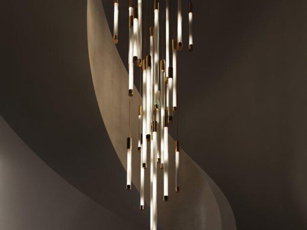 Gold Stainless Steel Chandelier - 13 Tube - Image 6