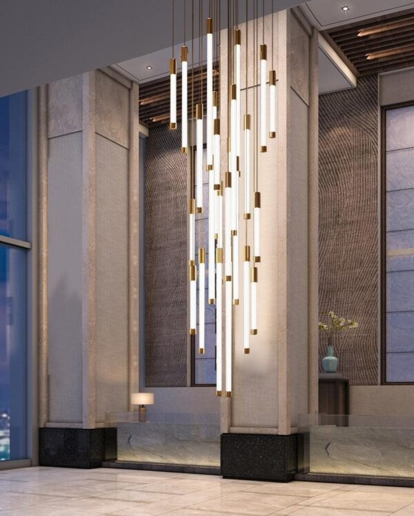 Gold Stainless Steel Chandelier - 13 Tube - Image 9