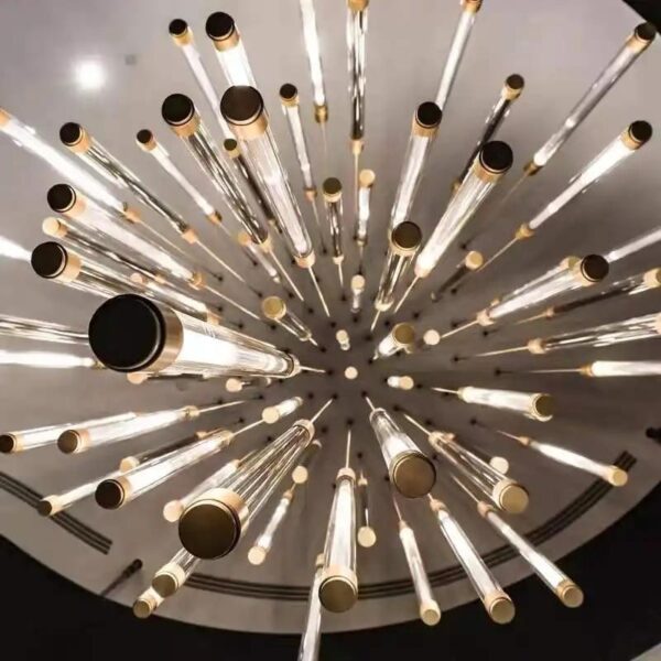 Gold Stainless Steel Chandelier - 36 Tube - Image 10