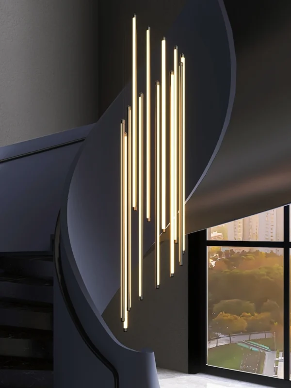 Modern 5 Tube Linear Chandelier - Image 2