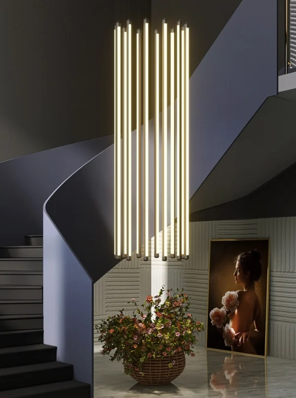 Modern 12 Tube Linear Chandelier - Image 2