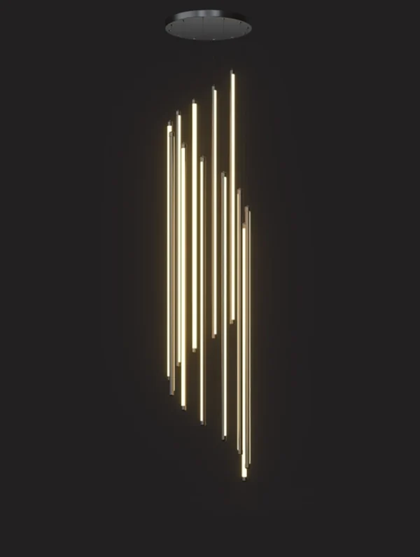 Modern 24 Tube Linear Chandelier - Image 2