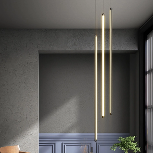 Modern 3 Tube Linear Chandelier