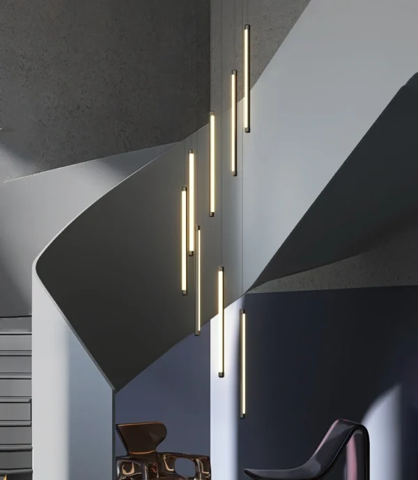 Modern 24 Tube Linear Chandelier - Image 5