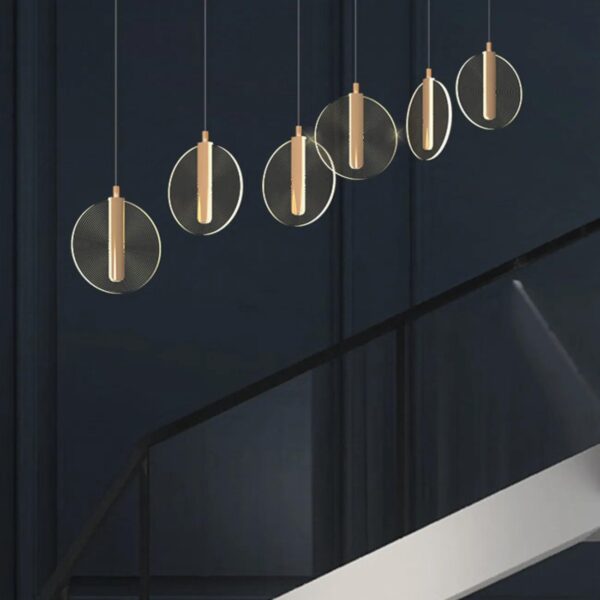 Modern Disc Chandelier - 6 Light - Image 2