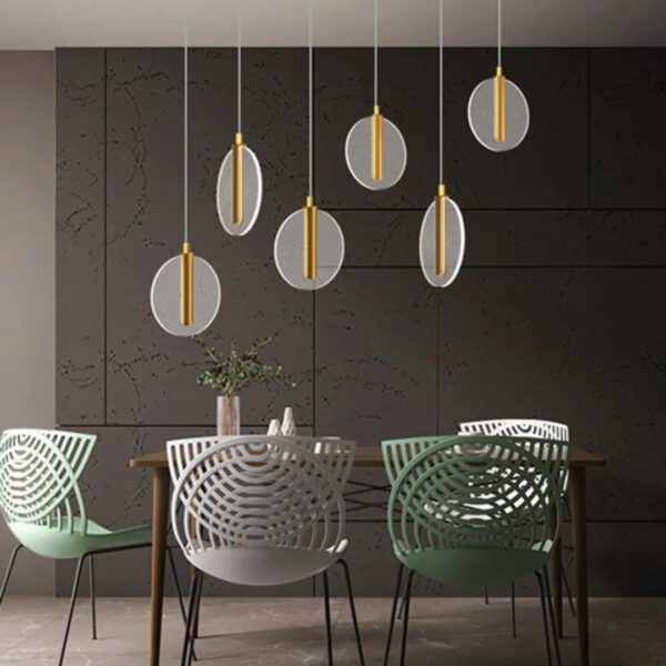 Modern Disc Chandelier - 6 Light - Image 3