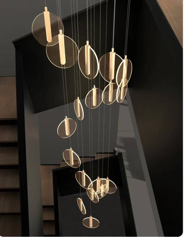 Modern Disc Chandelier - 12 Light - Image 2