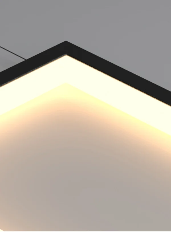 Modern Rectangular Chandelier - 3 Light - Medium - Image 3