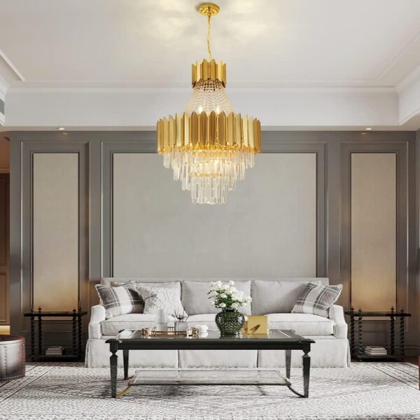 Post Modern Angular Crystal Chandelier Light - 830MM - Image 3